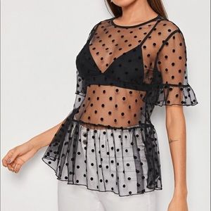 Polka Dot Peplum Top